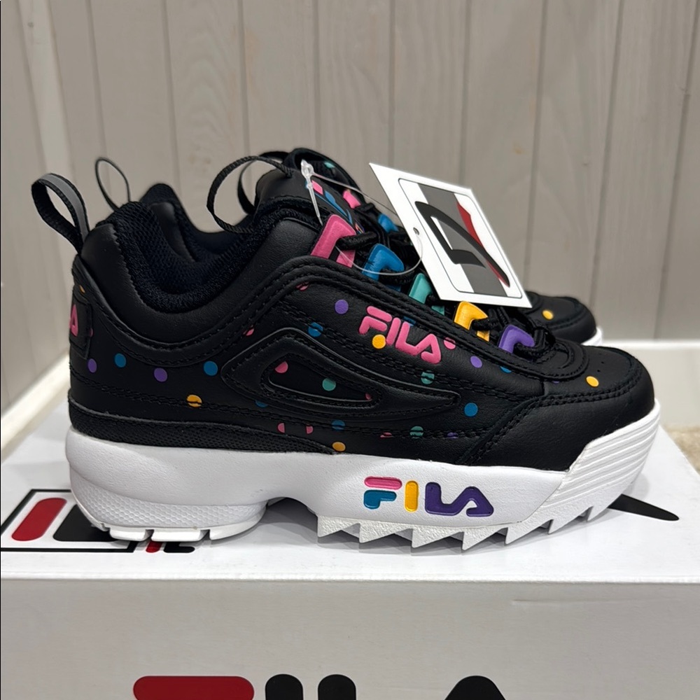 Fila Kids' Black Multicolor Sneakers